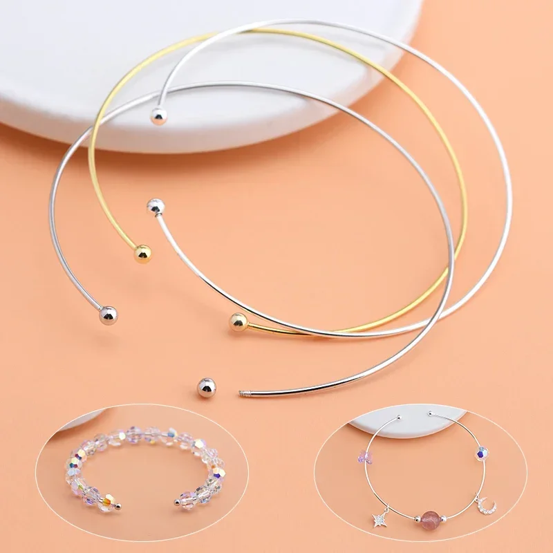 925 sterling silver open ring beaded bracelet handmade diy material fashion popular jewelry accessories