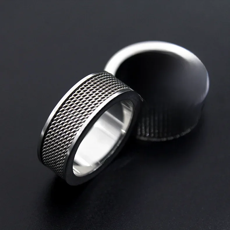 Vintage hollow out silver color 316L stainless steel Ring Punk Rock Chain Men Jewelry Men lord