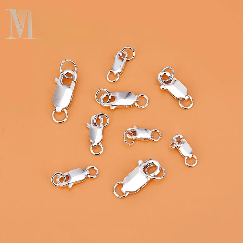 5pieces diy handmade jewelry accessories 925 sterling silver bracelet buckle necklace buckle square buckle