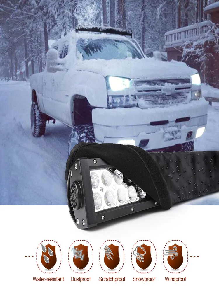 MICTUNING 22" 32'' 42'' 52'' Auto Universal Fitment Nylon Cover Straight Curved LED Light Bar