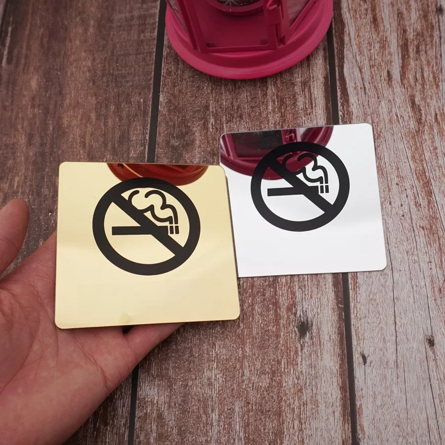 10cm Warning Sign No Smoking Logo Not Smoke Mark Glue Sticker for Public Places Inner Room Indoor Home Decor