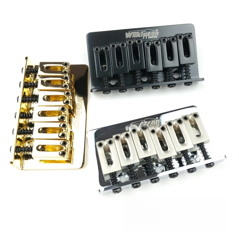 Wilkinson Electric Guitar Fixed Bridge String Thru Bridge Steg Tailpiece string spacing 10.5mm WOF01 Chrome Silver Black Gold