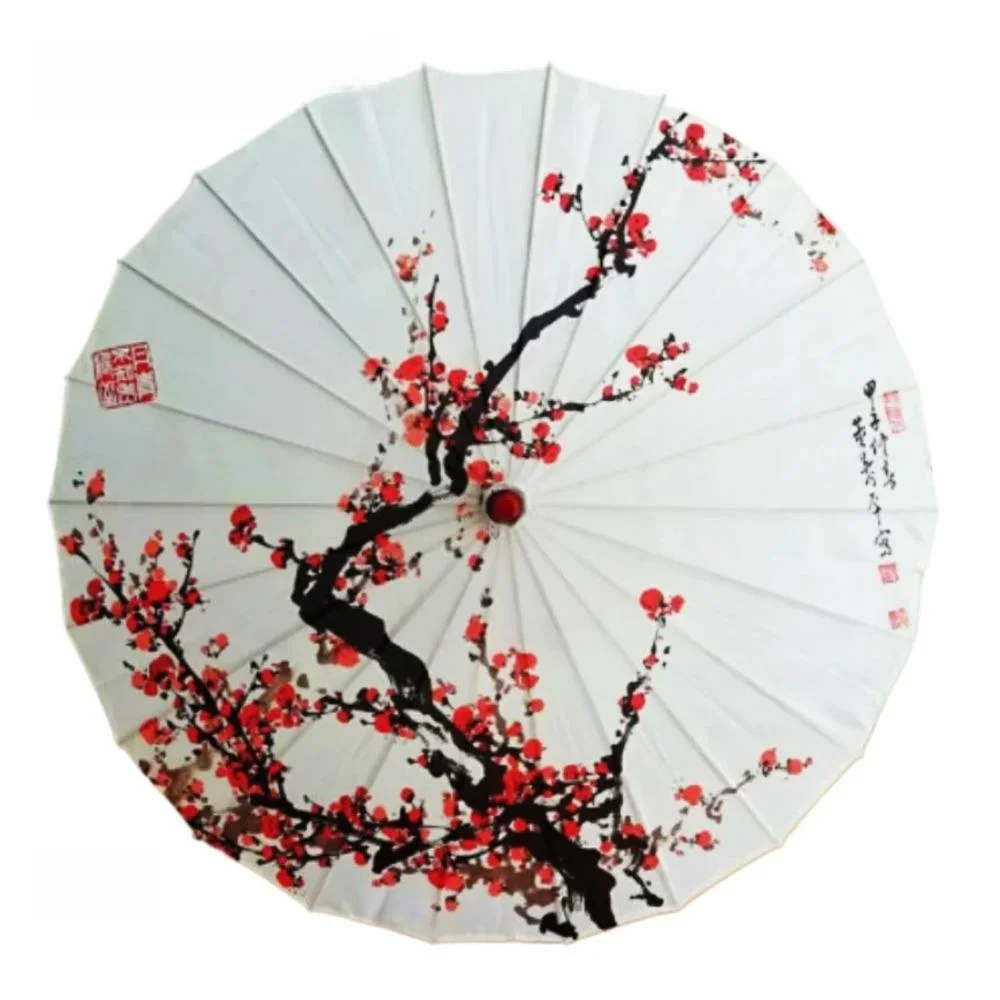 Silk Cloth Women Umbrella Japanese Cherry Blossoms Ancient Dance Umbrella Decorative Umbrella Chinese Style Oil Paper Umbrella