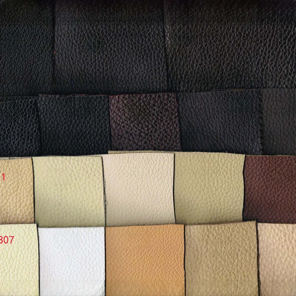 MANBAS leather swatches of living room Sofa set /  muebles de sala genuine leather sofa cama puff