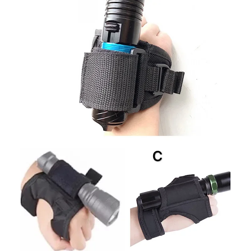 2020 New Underwater Scuba Diving Dive LED Torch Flashlight Holder Soft Black Neoprene Hand Arm Mount Wrist Strap Glove drop ship