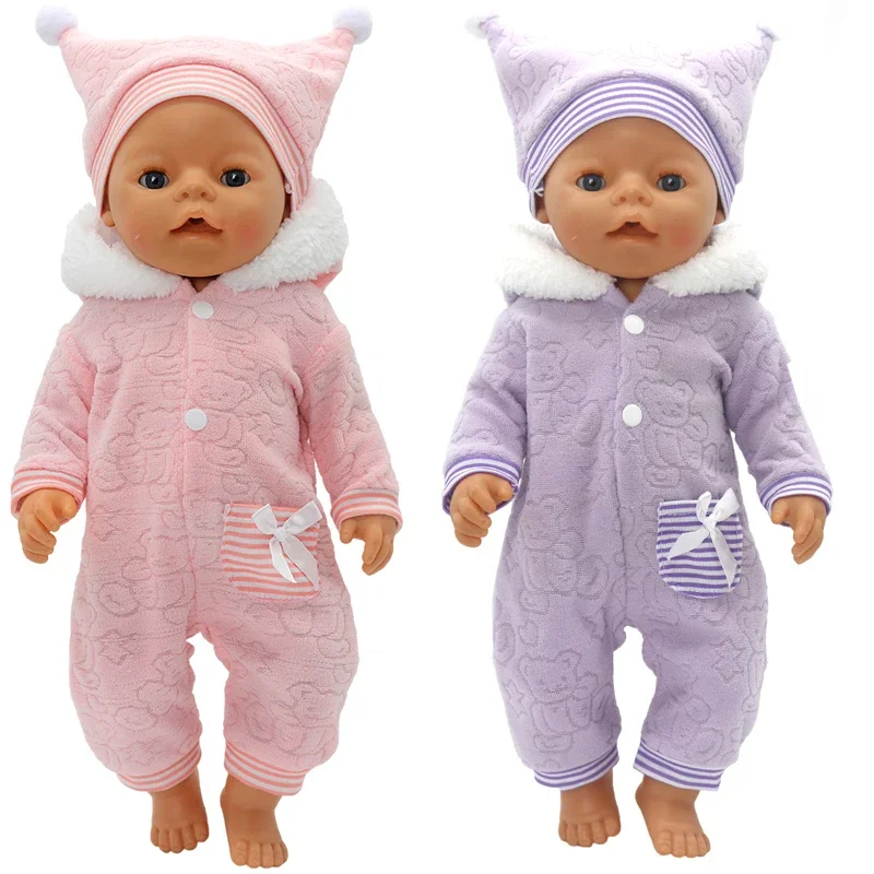 17 inch New Born Baby Doll Clothes Strap Jeans Pants Shirt 45cm American Doll Clothes Wear