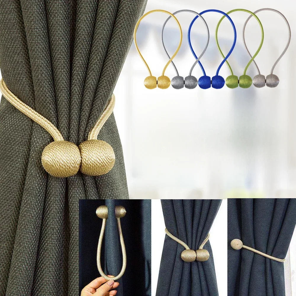 BELAVENIR Magnetic Curtain Tieback High Quality Clip Curtains Buckle Holder Decorative Home Polyester Curtains Accessories