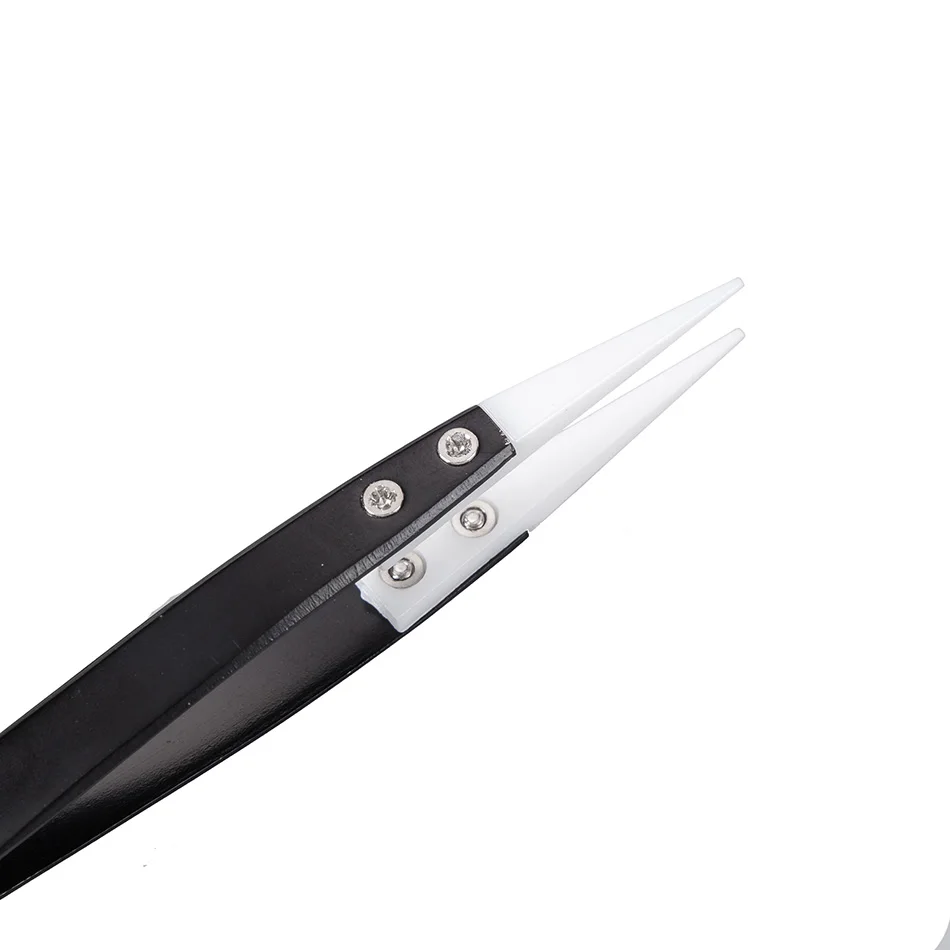 Anti-static Ceramic Stainless Steel Tweezers Maintenance Industrial Precision Curved Straight Tweezers Repair Tools