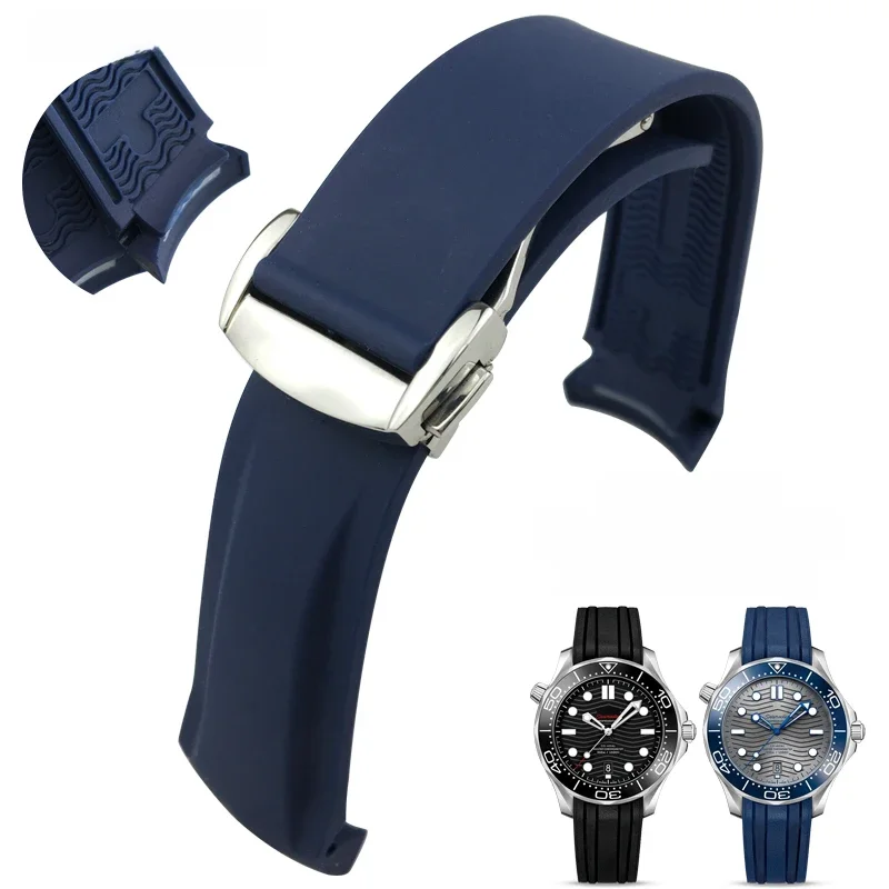 19mm 20mm 21mm 22mm Rubber Silicone Watch Bands For Omega Seamaster 300 speedmaster Strap Seiko SKX