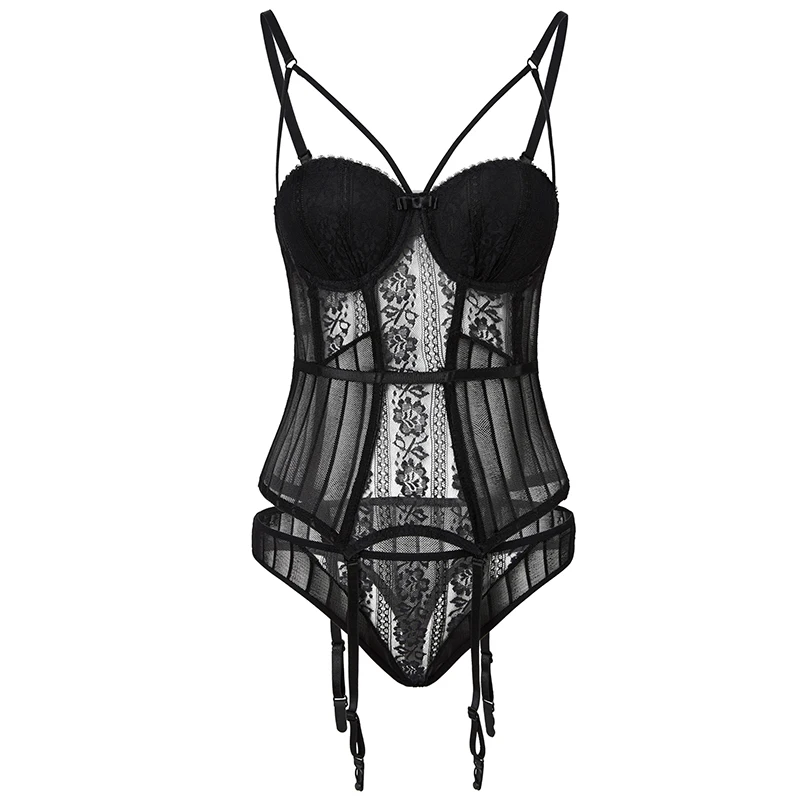 CINOON Black Fashion Women Sexy Bra Set Embroidery Bralette Underwear Sets Female Panties Brief Sets