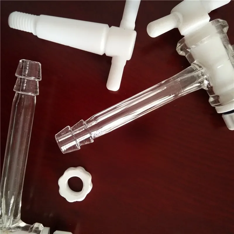 Outer diameter 9/10/12mm Lab straight glas  adapter 2 Way  Stopcock  Hose Connection Borosillcation