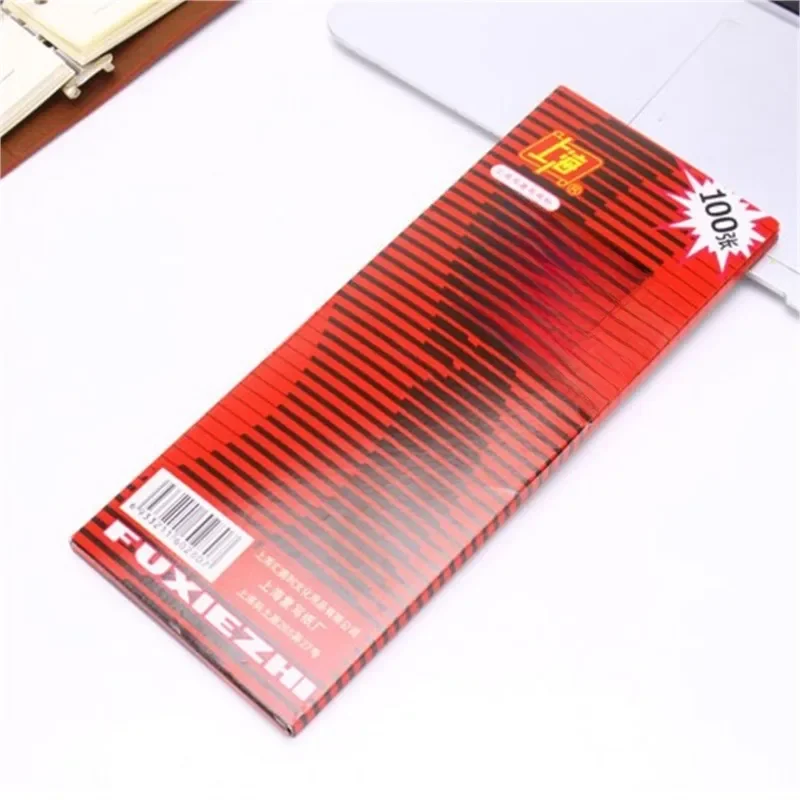 100pcs/box 38K Red Carbon Stencil Transfer Paper Double Sided Hand Pro Copier Tracing Hectograph Repro 22x8.5cm
