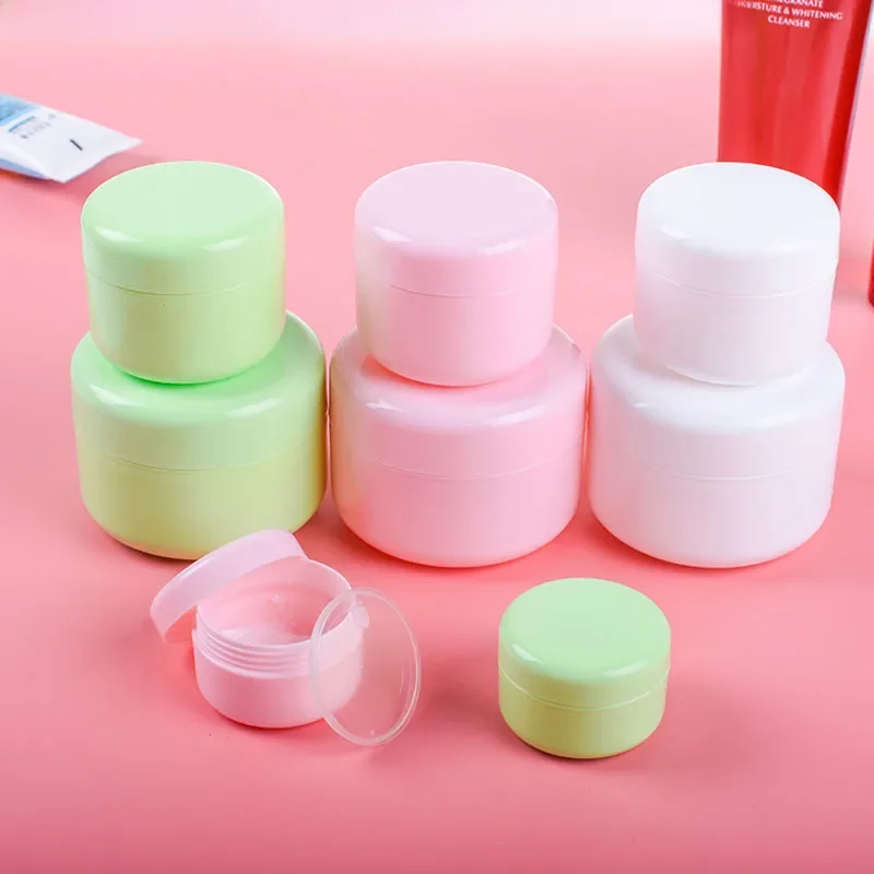 10pcs 10g/30g/50g/100g Plastic Travel Cosmetic Jar Makeup Container Bottle Vial Face Cream Sample Pot Nail Art Gel Mask Pack Box