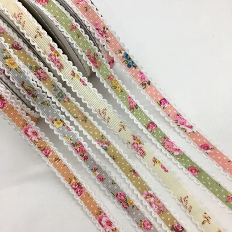 5Y 1.5-3.8cm Flower Embossed Floral Ribbon For Handmade DIY Craft Scrapbook Easter Wedding Christmas