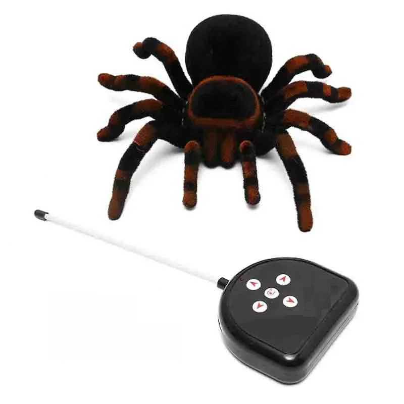 RC Spider Eye Shine Halloween Simulation Scary Plush Creepy Tarantula Remote Control Tricky