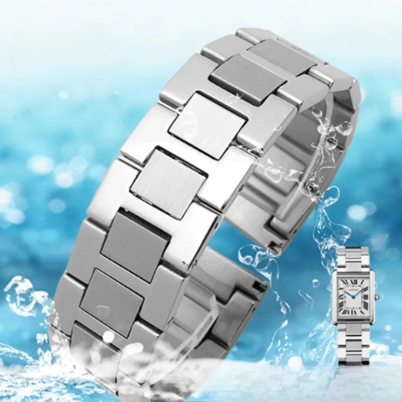 316 Stainless Steel Watch Strap for Cartier Ronde Tank Solo London Men's Women's Watchband