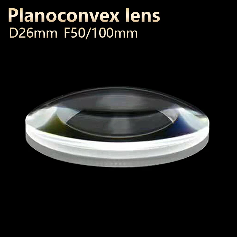 Plano convex lenses galss Optical lens DIY Telescope Microscope eyepiece spotlight D26mm F50/100mm