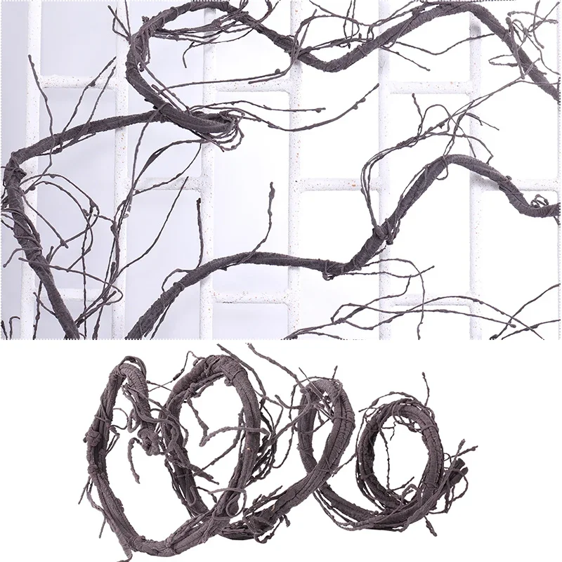 300CM Artificial Trees Trunk Branches Plants Twigs Wall Hanging Liana Rattan Silk Flexible Flower