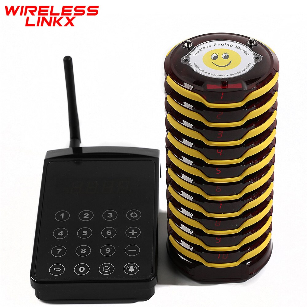Wirelesslinkx Restaurant Coaster Pager System Waterproof Breakproof Wireless Calling Guest Paging System For Food Truck Bar