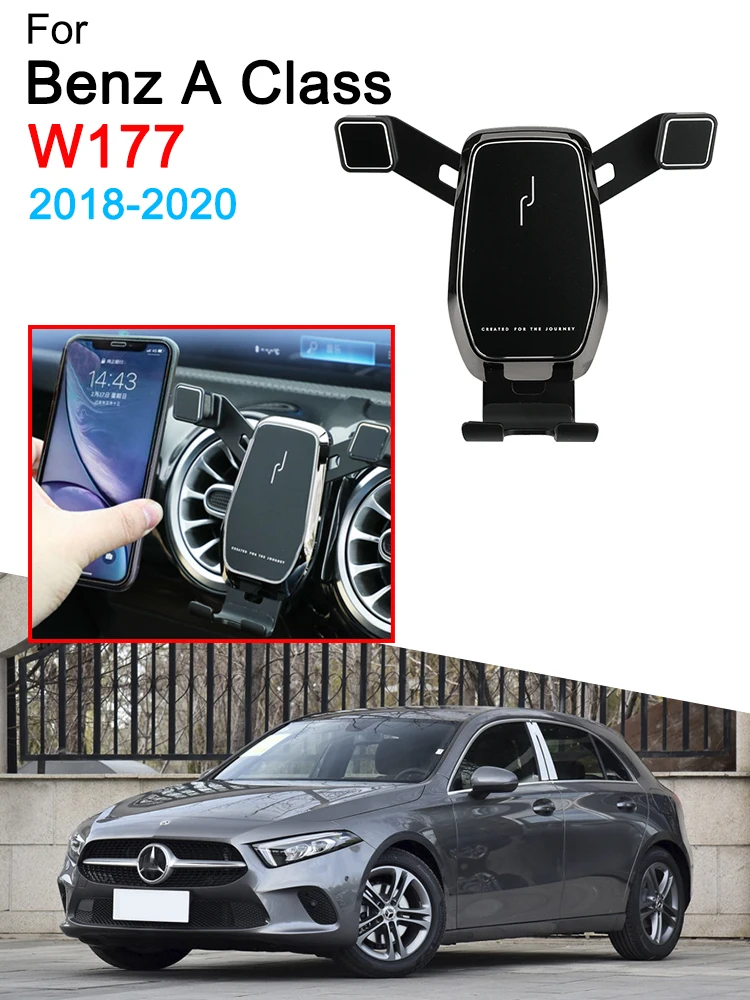 Mobile Phone Holder Air Vent Mount Clip Clamp Mobile Phone Support for Benz A Class W177 Accessories 2018 2019 2020 2021 2022