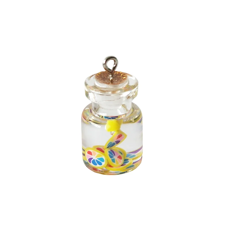 10pcs Resin Candy Bottle Charms Transparent fruit Juice Bottle DIY Pendants Craft Earrings Bracelet Dangle Jewelry Accessories