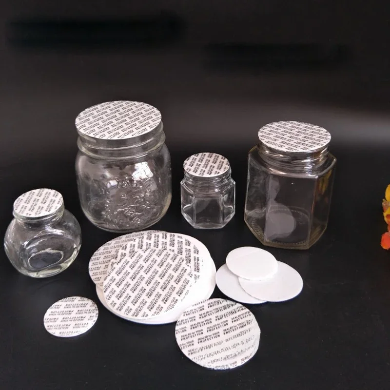 100Pcs Self-adhesive Foam Press Seal Cap Liners Cosmetic Jar Bottle Pot Foam Safety Tamper Food