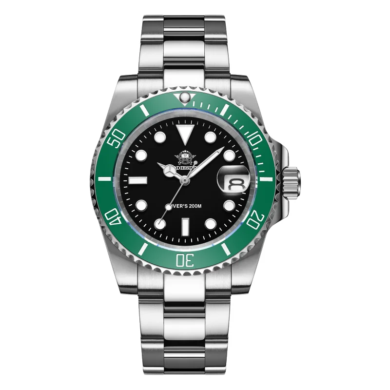 ADDIESDIVE Fashion Watch Stainless Steel Diver Watch 200M C3 Super Luminous Sport Luxury Watch reloj hombre Quartz Men Watch