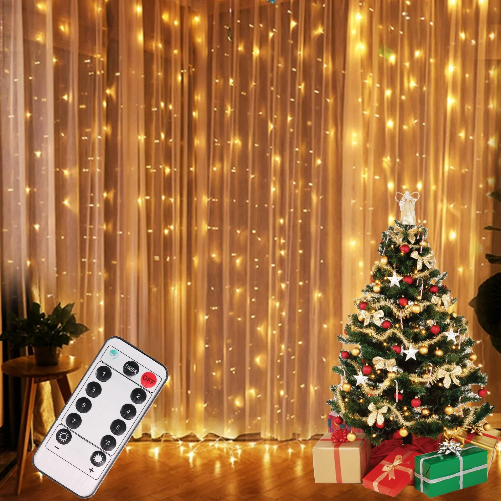 Christmas Lights Curtain Garland Merry Christmas Decorations For Home Christmas Ornaments Xmas Gifts
