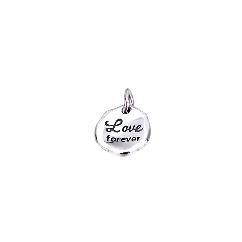 S925 Sterling Silver Vintage English Label Pendant Handmade DIY bracelet Necklace Jewelry