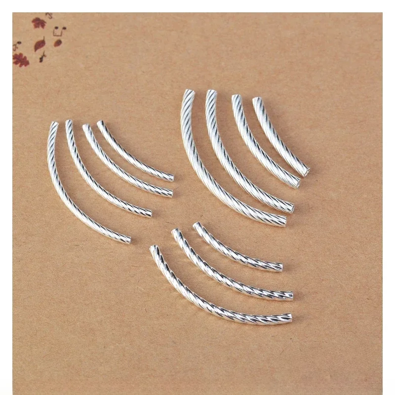 5PCS S925 sterling silver DIY bracelet accessories twisted tube bracelet bend tube handmade beaded material jewelry