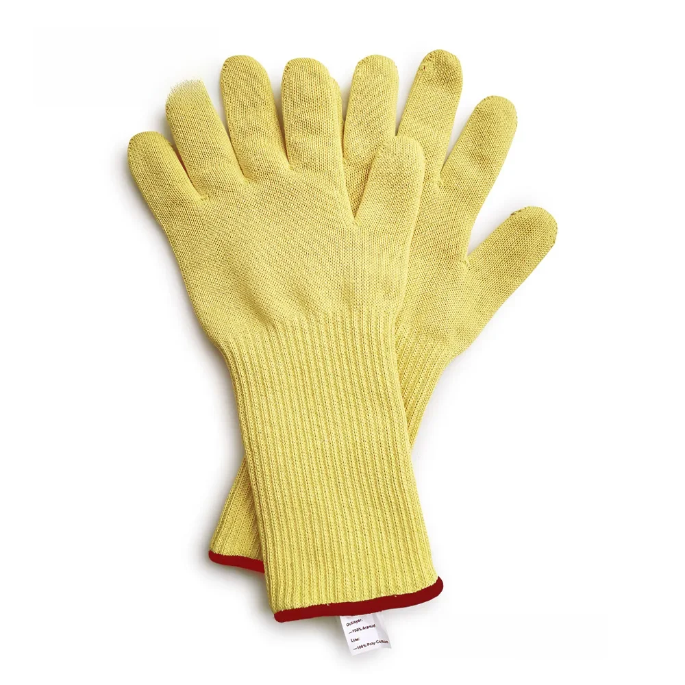 1 Pair Aramid Yarn Knitted Long/short Wrist Protect Heatproof Gloves - Hold Burning hot