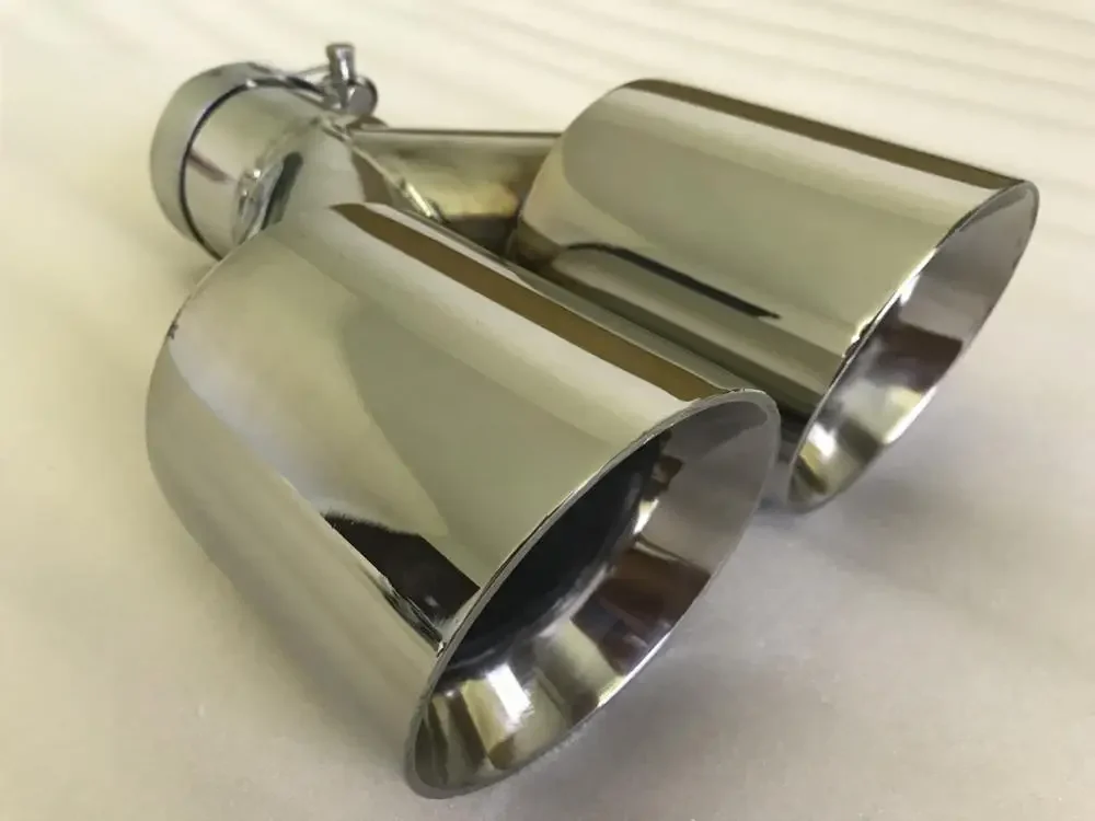 Stainless steel skew double  steel Universal DUAL Automobile exhaust pipe Muffler Car accessories modification