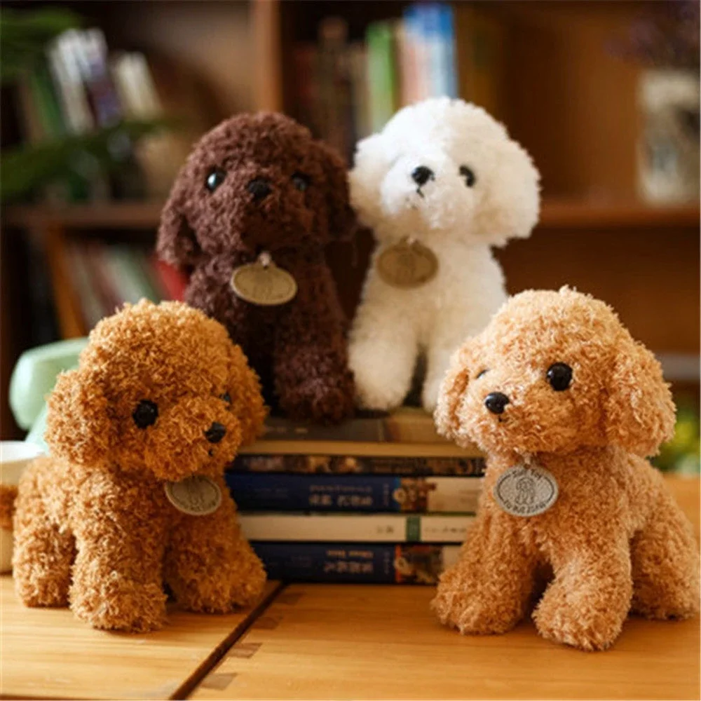 20CM Cute Teddy Dog Plush Toy Curly Dog Doll With Hanging Tag Simulation Dog To Send Children's