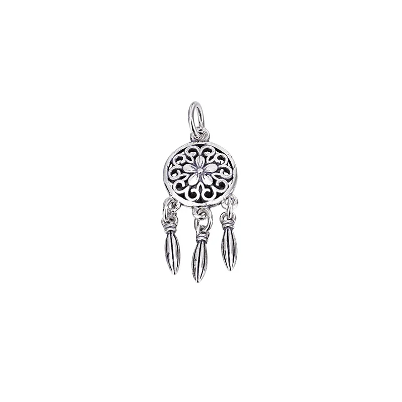 S925 Sterling silver Dreamcatcher Pendant Handmade DIY bracelet necklace Jewelry accessories women