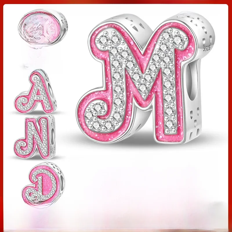 PANDACH New 925 Sterling Silver 26 letters Alphabet A Charm Bead Fit Pan 925 Original Bracelets Pendant Silver DIY Jewelry