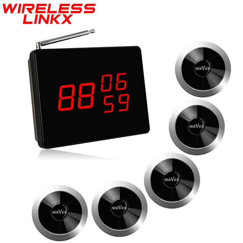 Wirelesslinkx Wireless Pager Caregiver Hospital Patient Call Nurse Hotel Bar Restaurant Table Buzzer Waiter Bell Paging System