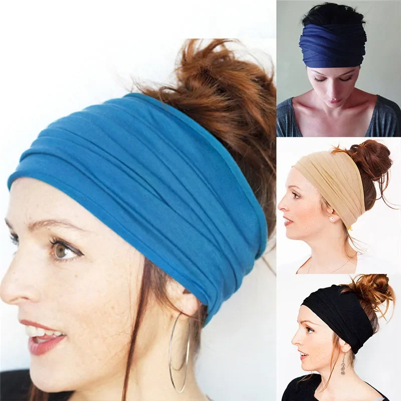 Women Hair Bands Headband Bohemian Sports Run Bandage Elastic Girl Wide Headband Print Wide Headwrap