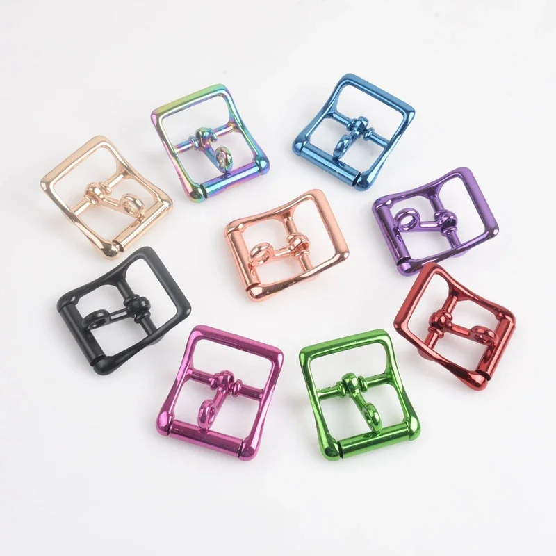 5pcs Ivoduff Various Size Locking buckle For Leather, Metal Pin Buckle With Lock,Locking Tongue Roller Buckle in
