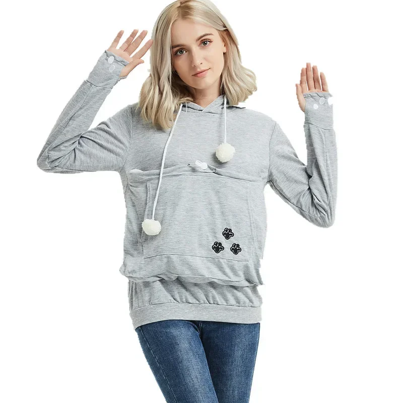 Fashion 2023 High Quality Cat Lovers Hoodies Ears Cuddle Pouch Dog Pet Hoodies For Casual Kangaroo Pullovers Sweatshirt New
