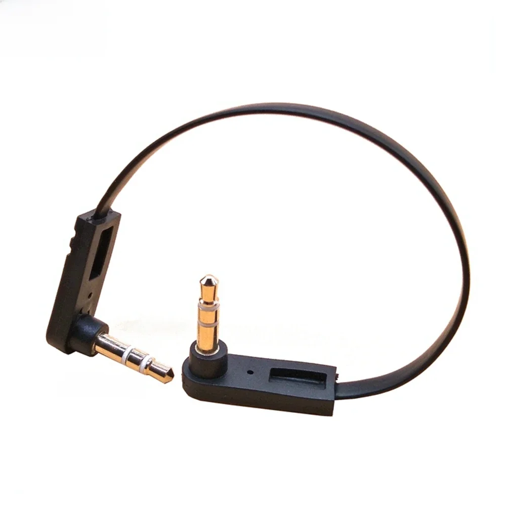 3-section double elbow AUX AUDIO CABLE 3.5mm ultra short audio flat connector 20cm for vehicle