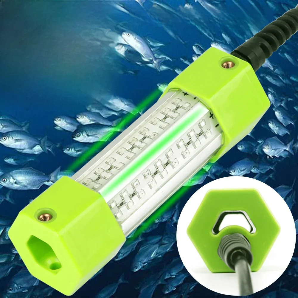 70W 130W DC 12V Green White Squid IP68 High Power Fish Attractant Stick Bait Lure Night Submersible