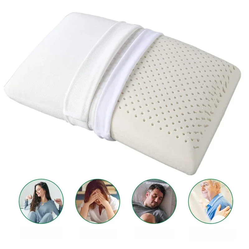 LISM TOP Quality Natural Latex Adults Bedding Vertebrae Massage Pillow Health Neck Bonded Head Care