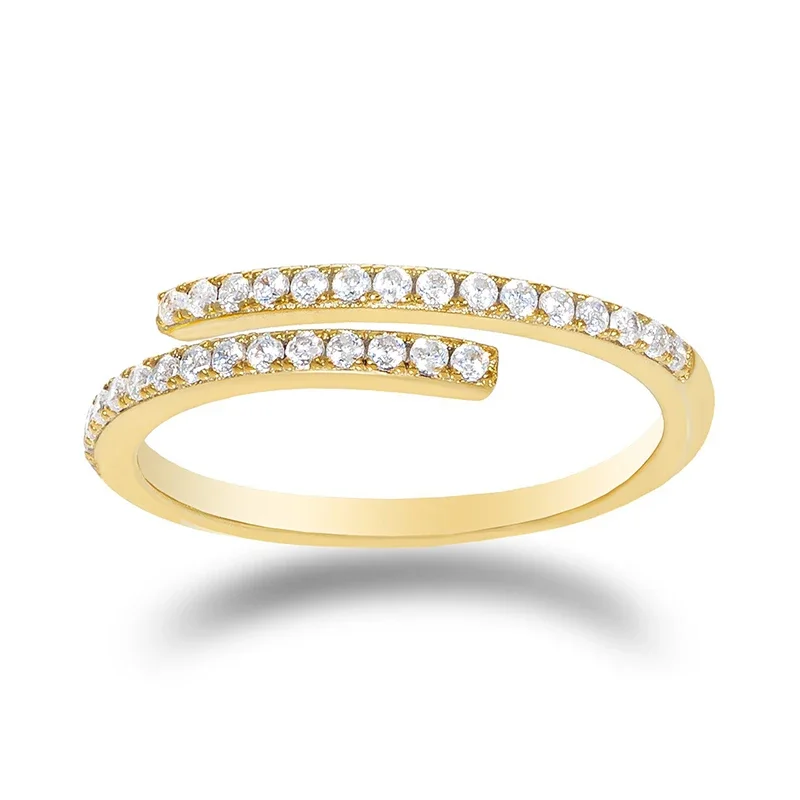 CANNER Real 925 Sterling Silver Rings for Women INS Style Cute Zircon Round Opening Ring Wedding
