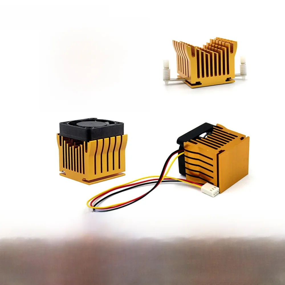 1 Piece Golden DIY Northbridge Heatsink Cooler with 40mm Fan 12V 40x40x10mm 40x40x20mm Cooling Fan