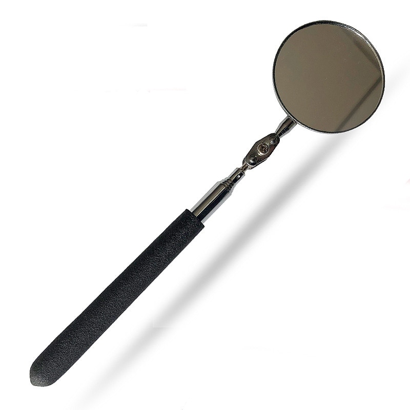 2" Car Maintenance Inspection Mirror Folding Telescopic Reflector Round Extension Car Angle View Accessories Manual Tool