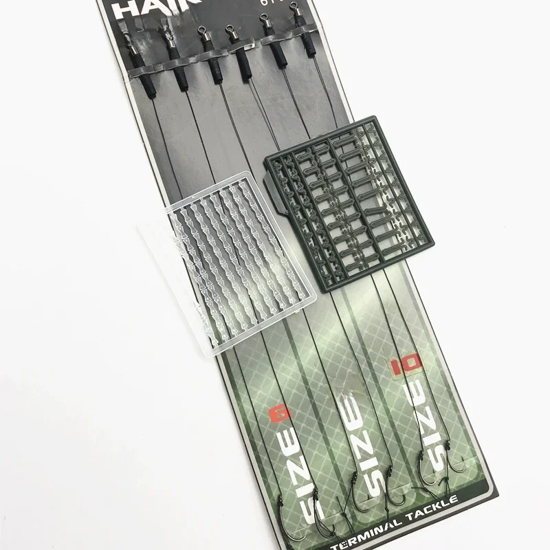 1set=6pcsHook Size 6#8#10# Carp Fishing Barbless Hook Bait Stopper Boillies Carp Fishing Hair Rigs