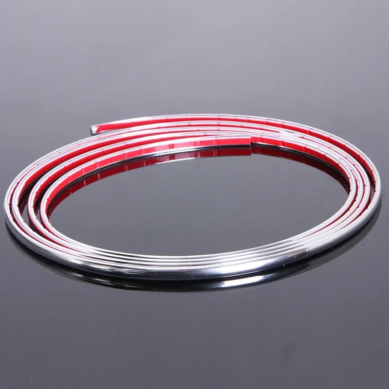 4mmx2m Car Chrome Styling Decoration Moulding Trim Strip Tape DIY Protective Sticker Cover Bright Strip Bumper Accessories