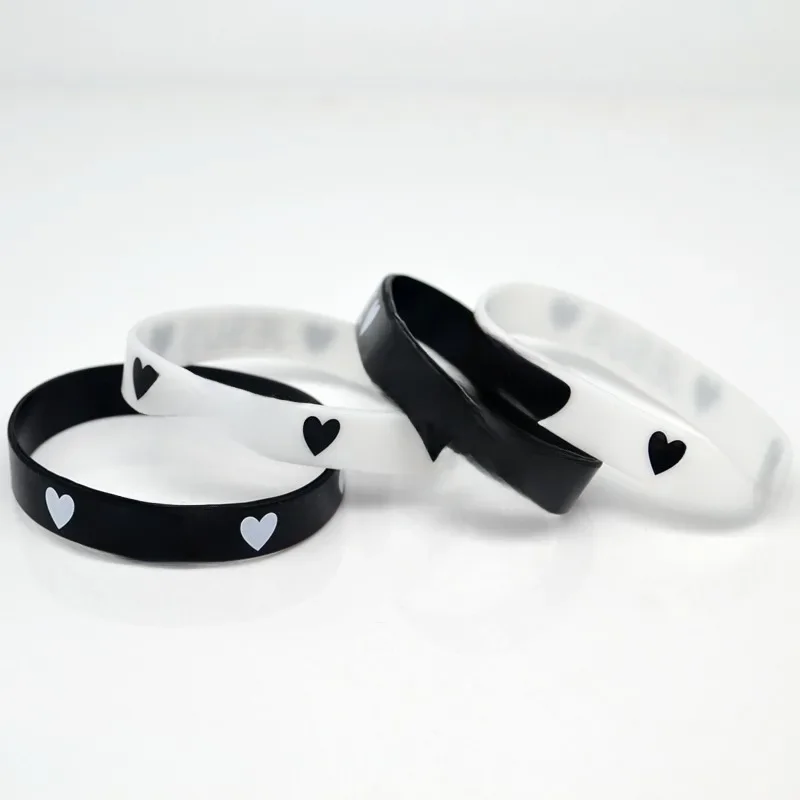 10x black white Heart JESUS silicone Bracelet wristband Catholic Christian Orthodox Religious Fashion Jewelry