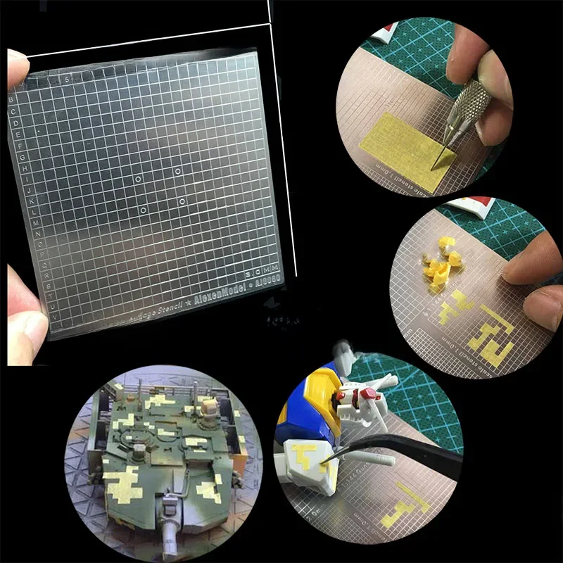 1/35 1/100 Stainless Steel Groove Type Digital Camouflage Cover Paper Drawing Cutting Mat