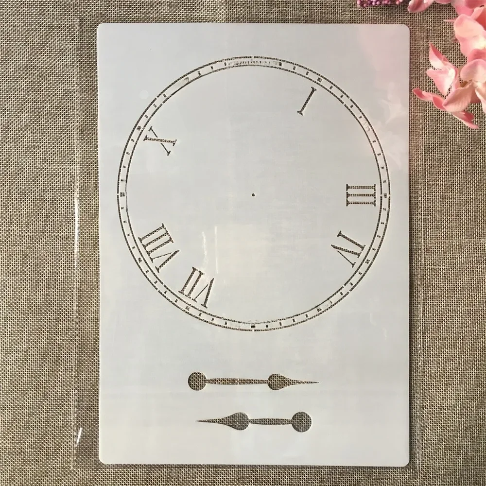 A4 29cm Clock Dial Point DIY Layering Stencils Wall Painting Scrapbook Coloring Embossing Album